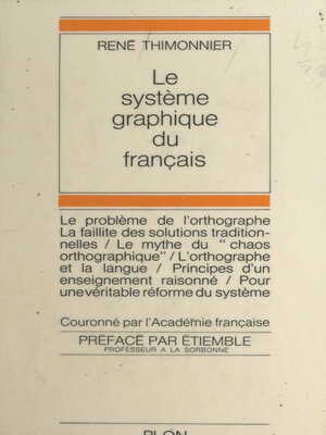 cover image of Le système graphique du français